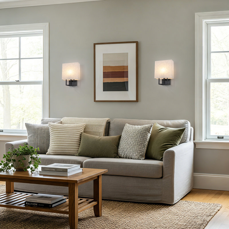 1-light Fabric Hallway Wall Sconce Indoor Light Fixture