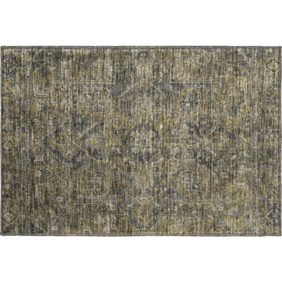 Premium Machine Washable Cerrito AMF571 Chocolate Rug