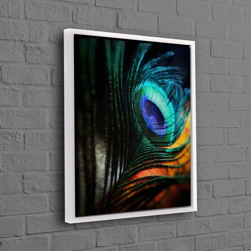 Art mural en toile de coton tridimensionnel avec une délicate plume de paon pour une touche inoubliable dans n'importe quel décor intérieur