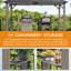 Sunjoy 3.6x2.4m Wood Frame Grill Gazebo, Anthracite Hardtop With Electrical Outlets & Shelves