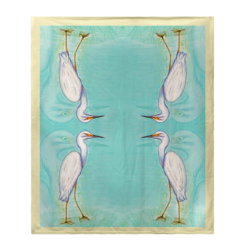 Jeté aigrette snowy