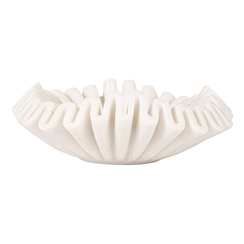 Pietra Marble Round Ruffle Bowl