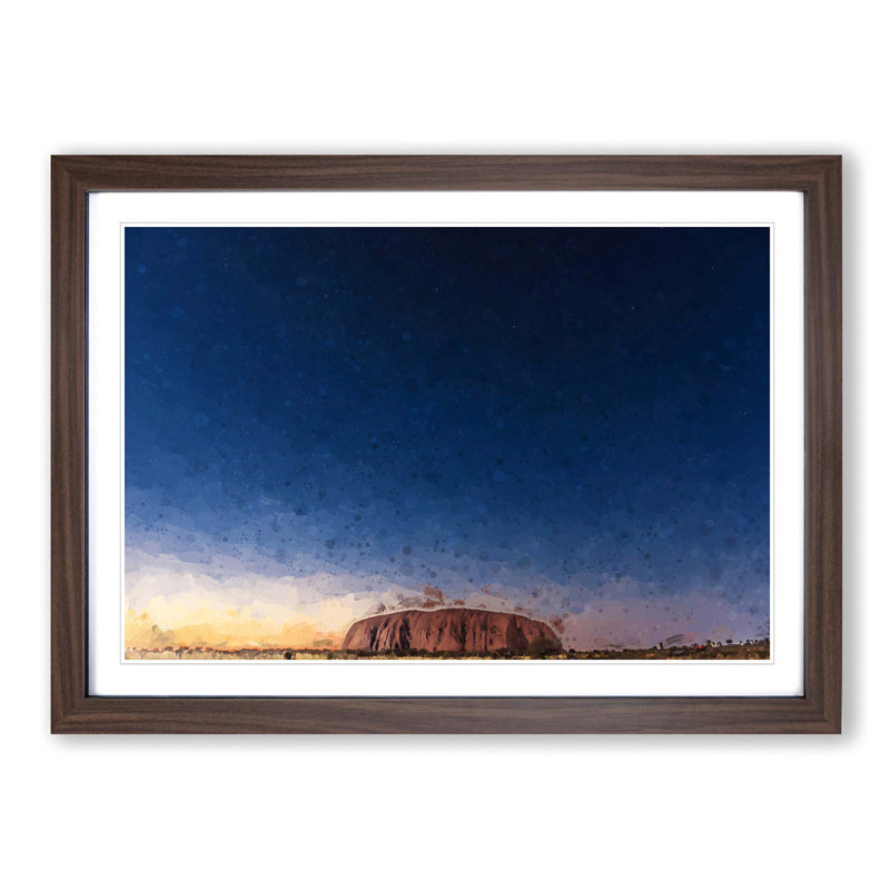 Uluru Ayers Rock in Australia in Abstract - Picture Frame Graphic Art Print, Walnut Framed, 62cm H x 87cm W x 2cm D
