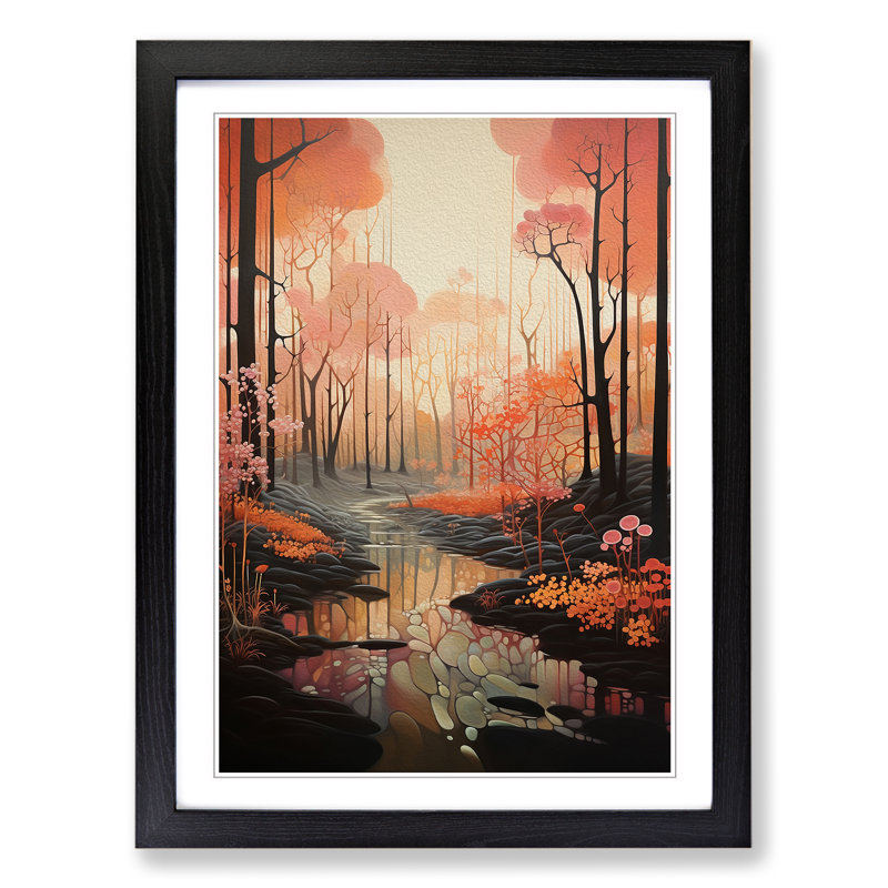 Single Picture Frame Print on Wood, Black Framed, 46cm H x 34cm W