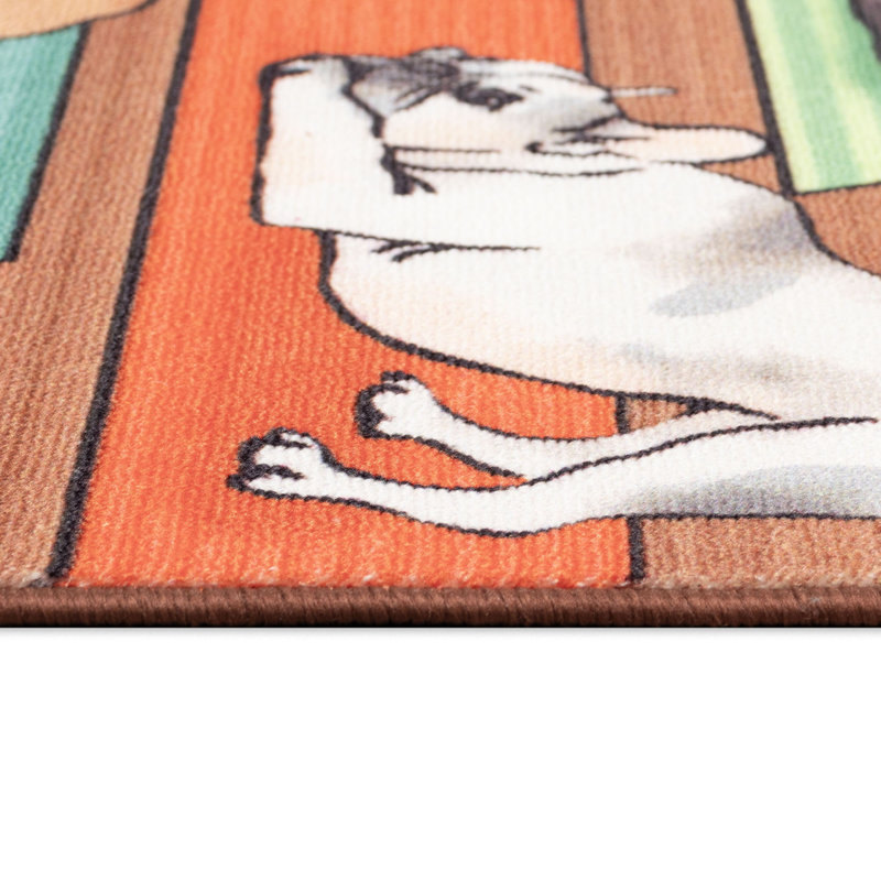 Balham Downward Dogs Indoor Mat, Rectangle 2' x 2'10"
