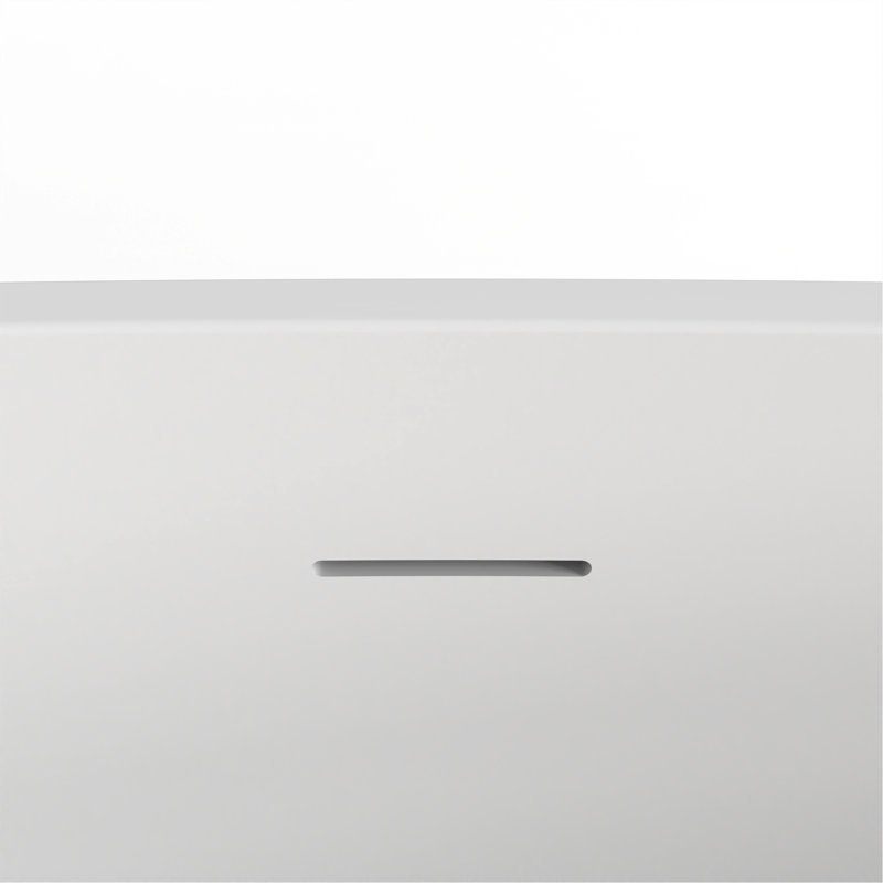 66.9 Inch Freestanding Solid Surface Soaking Bathtub For Bathroom, Matte White