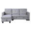 Canapé-lit modulaire réversible en velours gris clair avec méridienne 82,5 po Nova-578869009