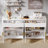 63" Fluted Sideboard Buffet Cabinet With Storage, Console Coffee Bar Cabinet, Modern Accent Credenza Storage Cabinet-80086814