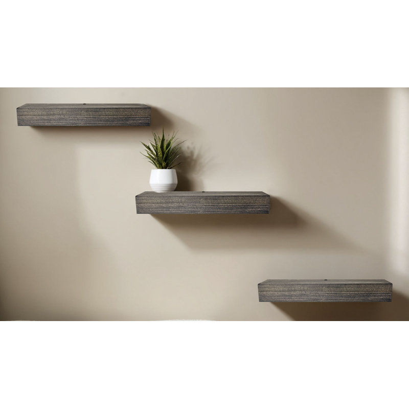 Rayne Poplar Floating Shelves, 6" H x 48" W x 7" D