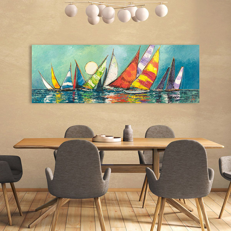Regatta In The Moonlight I by Luigi Florio - Wrapped Canvas Panoramic Art Prints, 40cm H x 120cm W x 4cm D