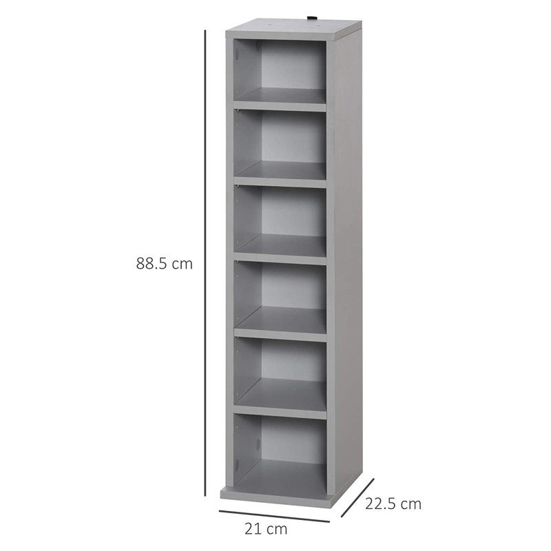Ardavazt 88.5cm H Media Shelves, Grey