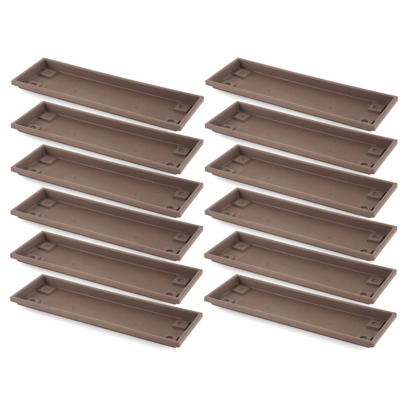 HC Companies Farmhouse Venetian 24 Inch Rectangular Flower Box Saucer (12 Pack)