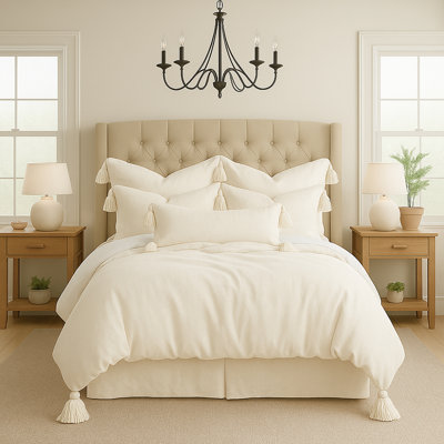 Elsie Tassel Ivory Coverlet Designer Full/Double