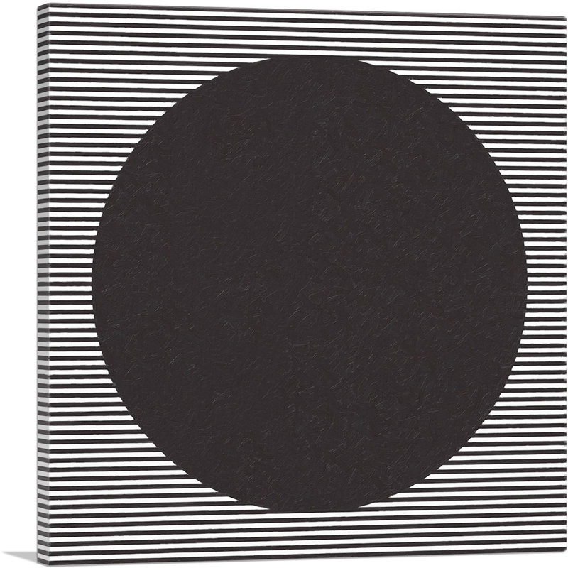 «Mid-Century Modern Black Hole in Blinds», reproduction d'art graphique sur toile tendue, H 26 po x l 26 po x P 0,75 po