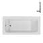 Baignoire en alcôve en acrylique blanc brillant avec drain extérieur 66 po x 32 po Streamline-101700384