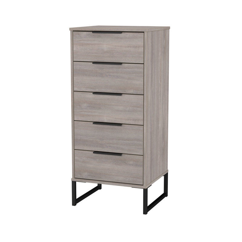 Peacham 45cm W Manufactured Wood Bedside Table, Grey