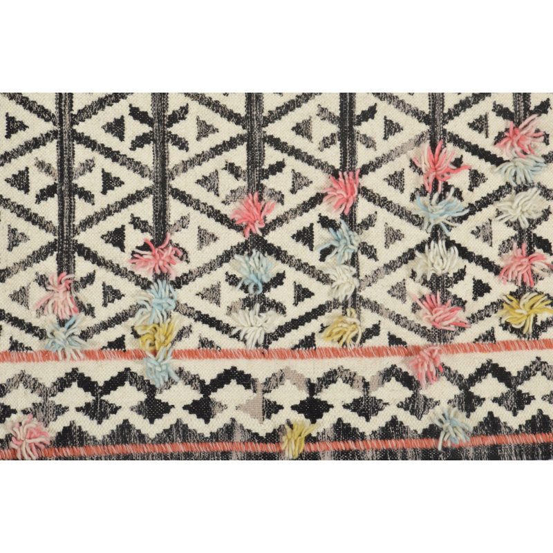 Flamenco Dancing Southwestern Area Rug in Black/White/Red, Rectangle 5' x 8'