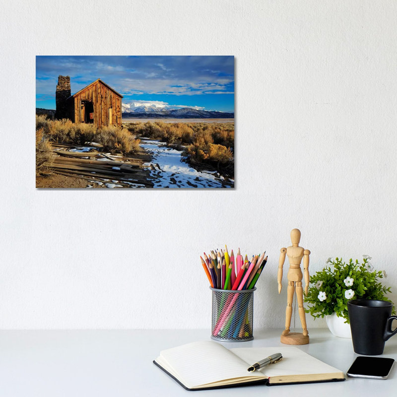 Usa, California. Ruins Of Cowboy'S Cabin In Adobe Valley. 1 Piece Wrapped Canvas Painting, 20.32 cm H x 30.48 cm W