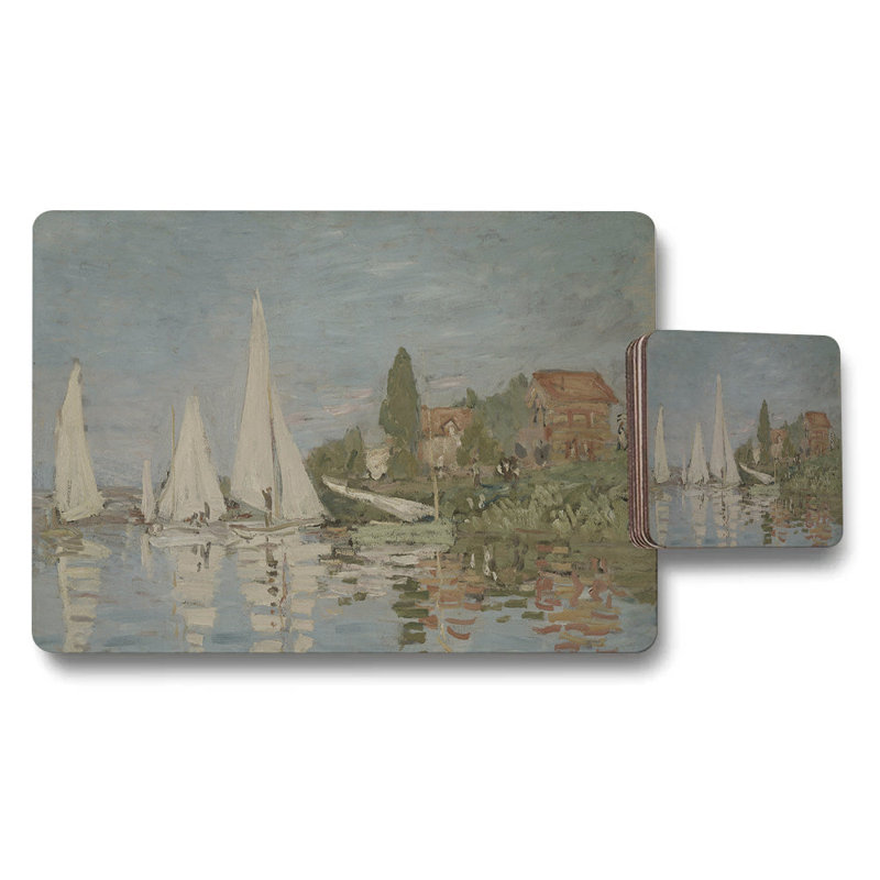 Sailboat Landscape Placemat And Coaster Set For Dining Table