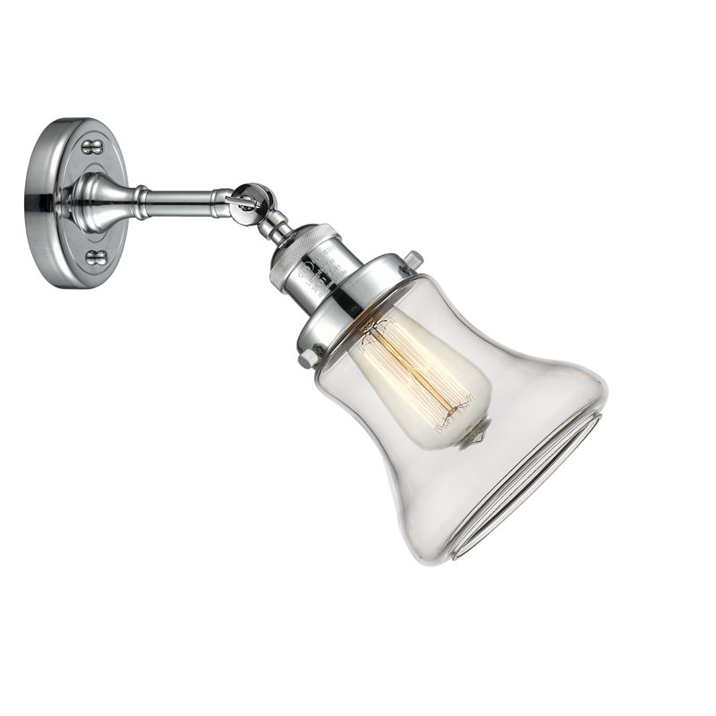 Edda Dimmable Bath Sconce, Clear, 6 Watt Vinage LED Bulb, Polished Chrome