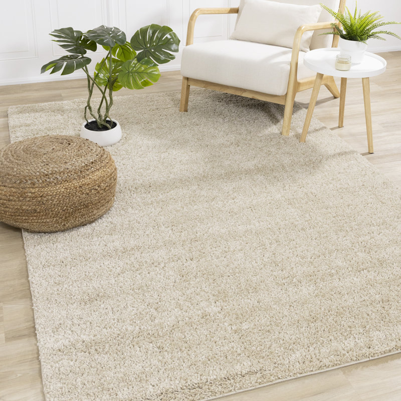 Tapis beige à poils longs Hammersmith, Rectangle 9 pi 2 po x 12 pi