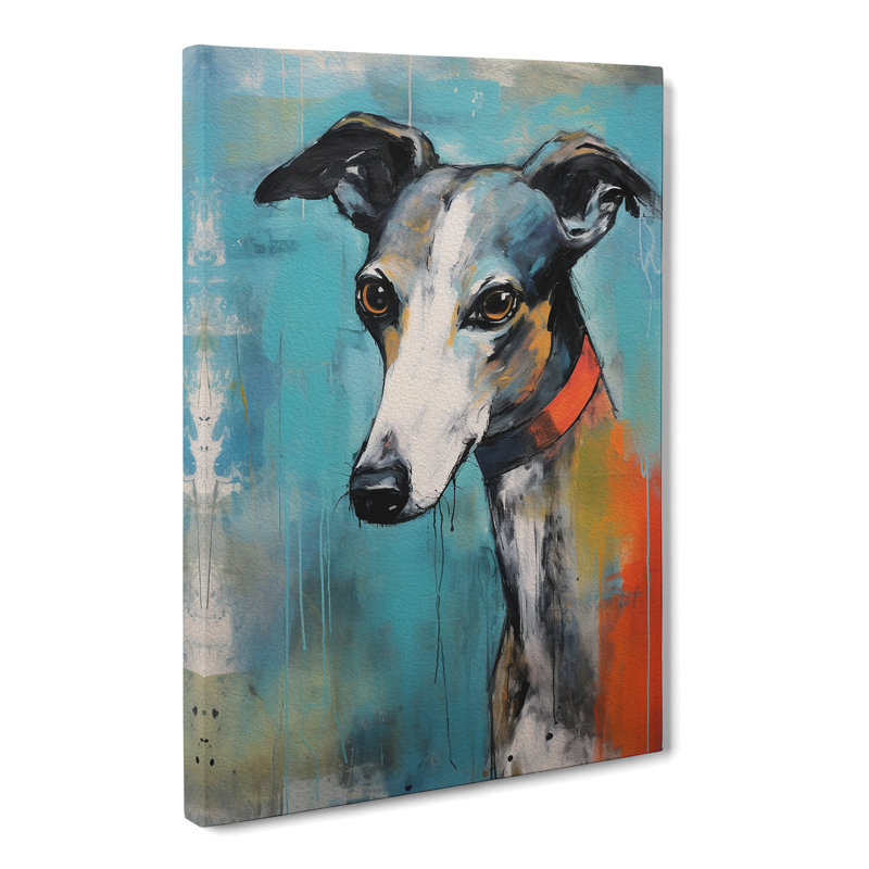 Whippet Gestural No.3 - No Frame Print, 76cm H x 50cm W x 3cm D