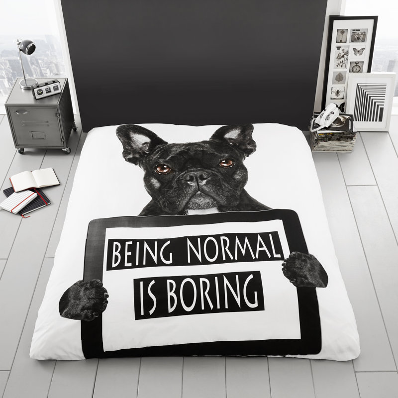  3D Printed Tiger Face Throw, 200cm x 240cm, Black/White Bull Dog