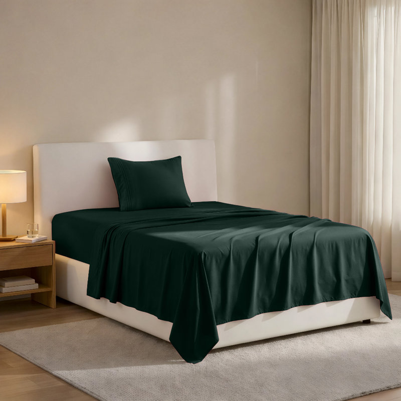Lux Decor 4-Piece Ultra Soft Microfiber Sheet Set Deep Pocket Fitted Sheet, Wrinkle-Resistant & Easy Care Bedding