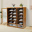 Armoire de rangement pour chaussures 7 niveaux avec 3 portes rétro