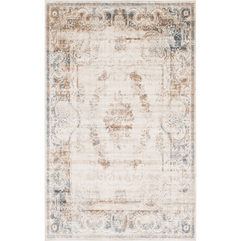 Tapis beige / gris Widener, Rectangle 6 pi x 9 pi