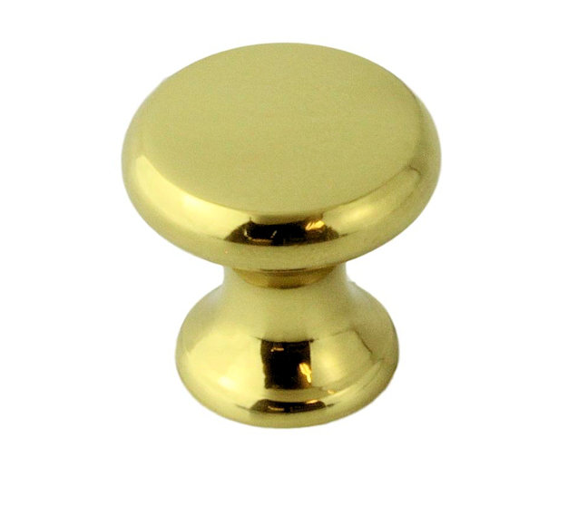 (Paquet de 5) Petit bouton classique en laiton massif de 3/4 po