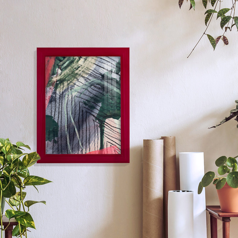 Gav " Angled Spaces II ", 11" H x 9" W x 1" D, Red