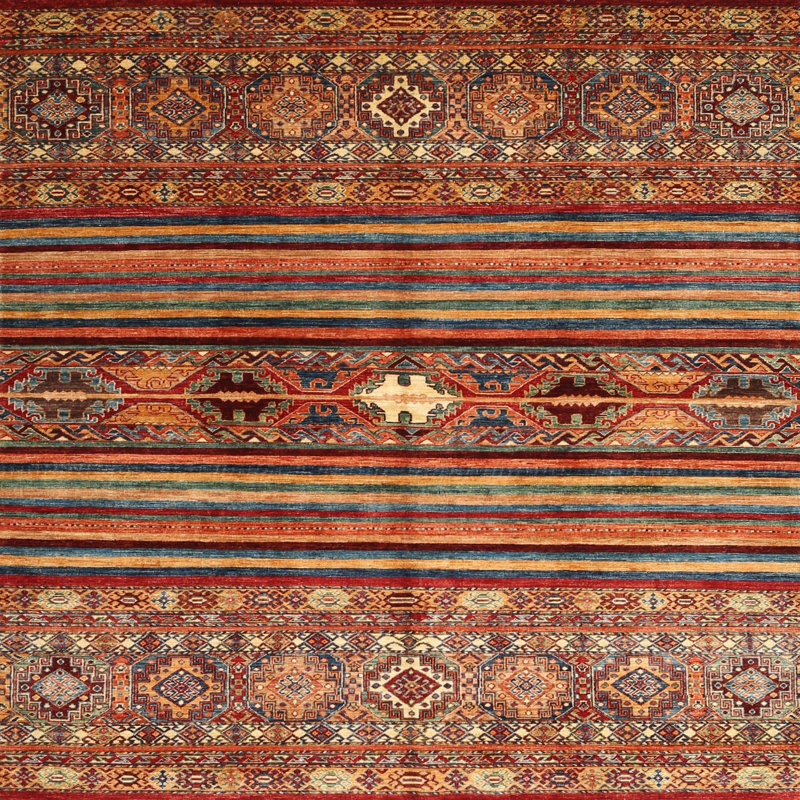 Tapis brun Southwestern, Carré 7 pi