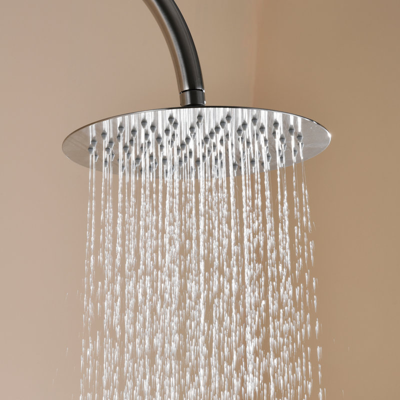 Douche d'extérieur 81 po en acier inoxydable H 81 po, Nickel brossé (sans pomme de douche à main)