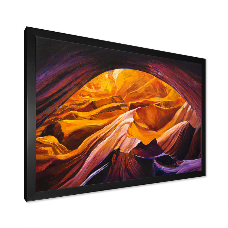 Grand Canyon - reproduction d'art sur toile, Cadre photo noir, H 8 po x l 12 po x P 1 po