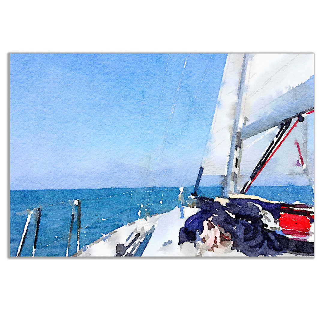 Nautical Yacht Painting Canvas Wall Art Picture Print