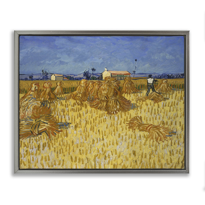 Art mural sur toile Van Gogh, H 17 po x l 21 po, Cadre flottant gris lustré