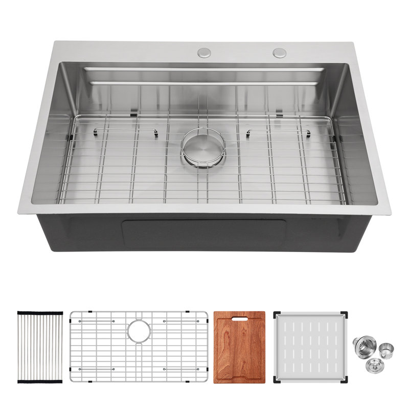 Stainless Steel Ledge Workstation Kitchen Sinks