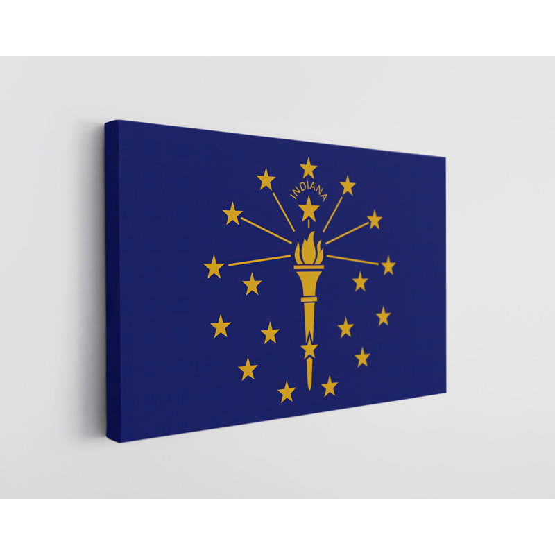 «Indiana State Flag», impression sur toile tendue, L 24 po x H 16 po
