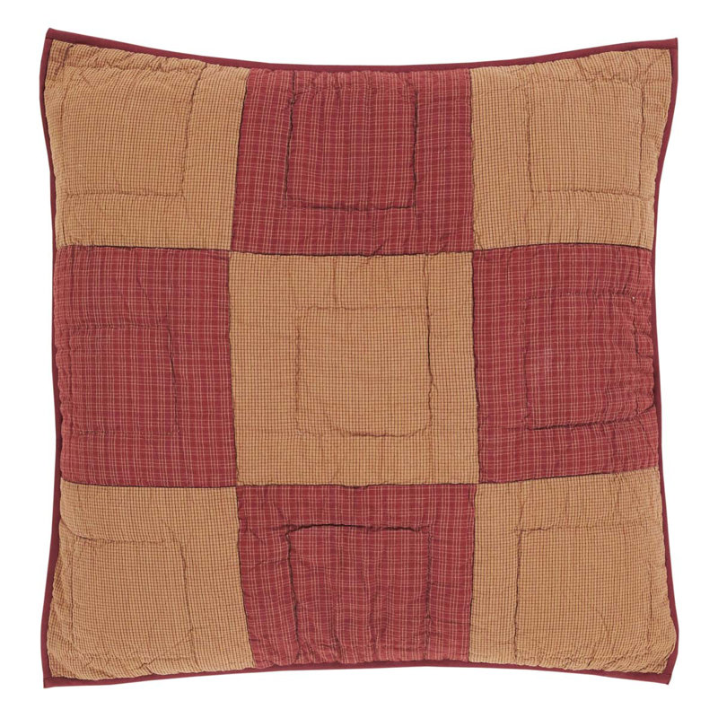 Patchwork Red and Beige Cotton Euro Sham for Kids
