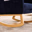 Fauteuil à bascule d'appoint avec repose-pieds et poche de rangement, bleu marine foncé, dossier haut pour un confort et un style ultimes