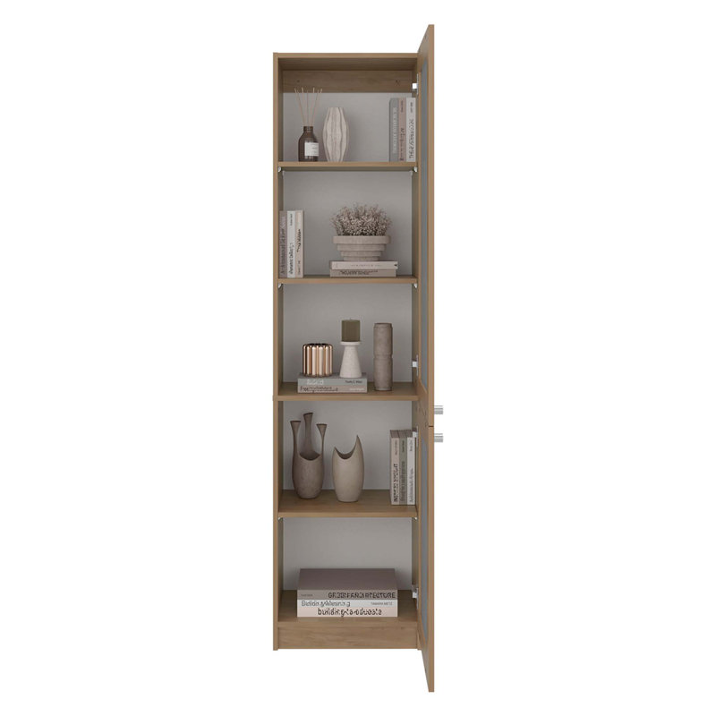Armoire de rangement moderne à façade en verre avec tablettes spacieuses