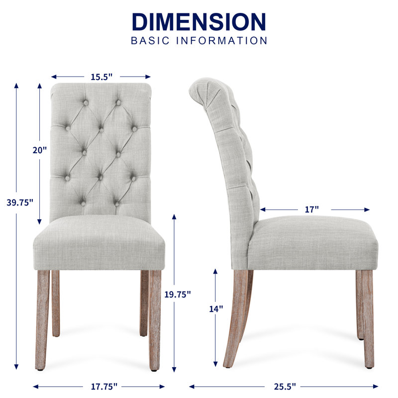 subrtex Tufted Linen Upholstered Dining Parsons Chairs & Reviews | Wayfair