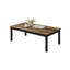 Ensemble de table 3 pièces de style contemporain 1 table basse 1 table de bout 2 x plateau en faux marbre avec pieds en bois au fini brun salon principal-1112575848