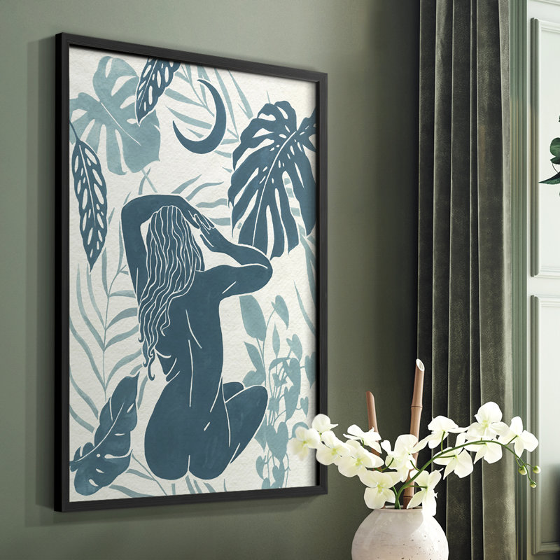 Moon Gazer IV, reproduction encadrée - bois massif, Noir, H 28 po x l 22 po