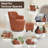 360° Modern Swivel Barrel Chair with Storage Ottoman-1551742435