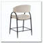 Tabourets de bar modernes en tissu avec dossier, structure en métal noir