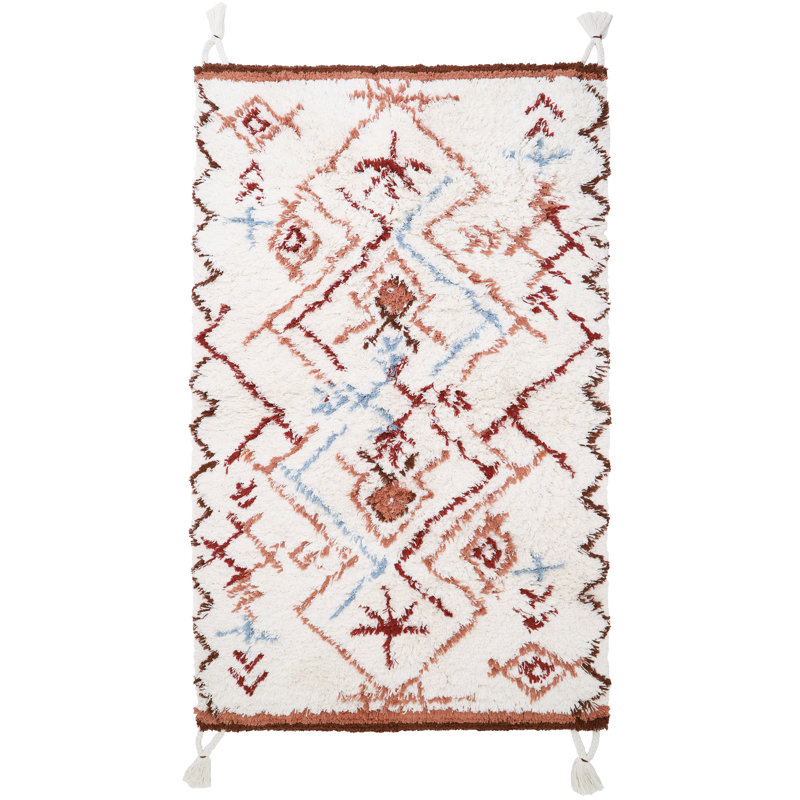 Cluff Hand Tufted Cotton Beige/Orange Rug