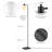 62 Inch Matte Black Floor Lamp with Plastic Frosted Shade