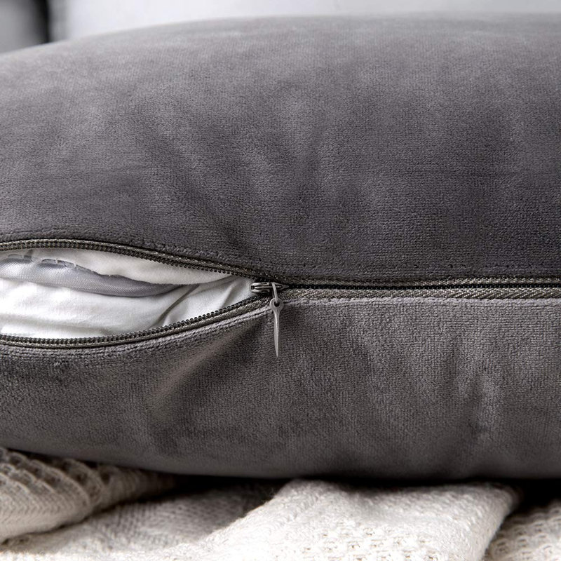 Payson lumbar pillow cover, Gray, 12" H x 20" W